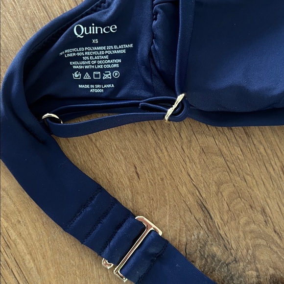 Quince Navy Blue Bikini Set NWT XS Minimalist High Waisted 2 Piece Swim - Picture 5 of 11